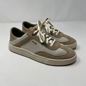 OluKai Kilea Tan Beige Suede Mesh Sneakers Womens 7.5 Low Top 20494-3420